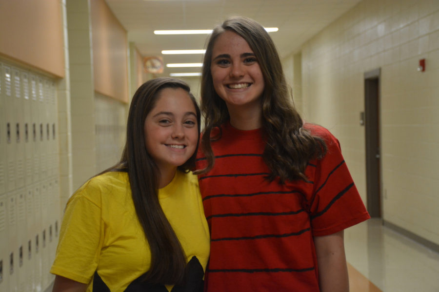 Freshmen Stelly Musser and Tara Lunsford as Charlie Brown and Linus.